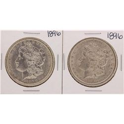 Lot of (2) 1896 $1 Morgan Silver Dollar Coins
