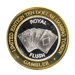 .999 Silver Gambler Reno, Nevada $10 Casino Limited Edition Gaming Token