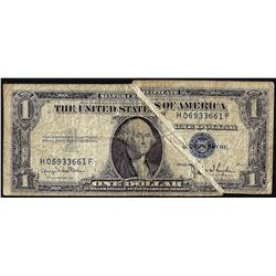 1935D $1 Silver Certificate Note Gutter Fold ERROR