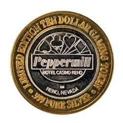.999 Fine Silver Peppermill Reno, Nevada $10 Limited Edition Gaming Token