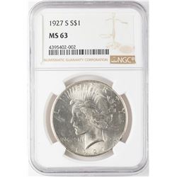 1927-S $1 Peace Silver Dollar Coin NGC MS63