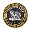 Image 1 : .999 Fine Silver Flamingo Reno, Nevada $10 Limited Edition Gaming Token