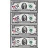 Image 1 : Lot of (4) Consecutive 1976 $2 Federal Reserve Notes Dallas First Day Stamps