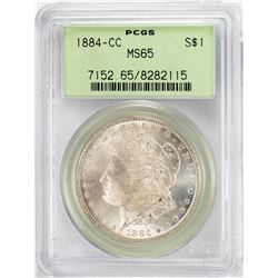 1884-CC $1 Morgan Silver Dollar Coin NGC MS65 Old Green Holder