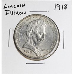 1918 Lincoln Illinois Centennial Commemorative Half Dollar Coin