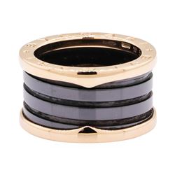 BVLGARI 18KT Rose Gold and Black Ceramic Band