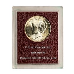 1924 $1 Peace Silver Dollar Coin Paramount International Mint State 65