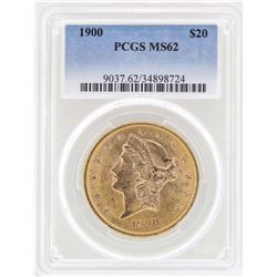 1900 $20 Liberty Head Double Eagle Gold Coin PCGS MS62