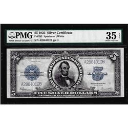 1923 $5 Porthole Silver Certificate Note Fr.282 PMG Choice Very Fine 35EPQ
