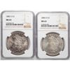 Image 1 : Lot of 1884-O & 1885-O $1 Morgan Silver Dollar Coin NGC MS63