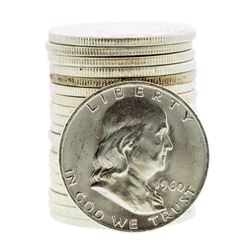 Roll of (20) Brilliant Uncirculated 1960-D Franklin Half Dollar Coins