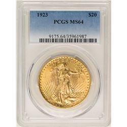 1923 $20 St. Gaudens Double Eagle Gold Coin PCGS MS64