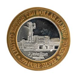 .999 Silver Stateline Wendover, Nevada $10 Limited Edition Casino Gaming Token