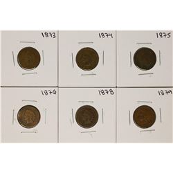 Set of 1873-1879 (No 1877) Indian Head Cent Coins