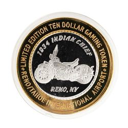 .999 Silver Reno/Tahoe International Airport $10 Casino Limited Edition Gaming Token