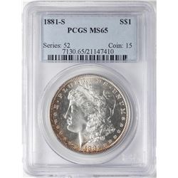 1881-S $1 Morgan Silver Dollar Coin PCGS MS65