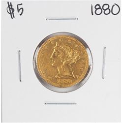 1880 $5 Liberty Head Half Eagle Gold Coin