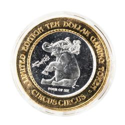 .999 Fine Silver Circus Circus Reno, Nevada $10 Limited Edition Gaming Token