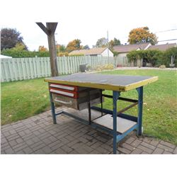 Steel Work bench 3' x 6' x 3' with 3 drawers