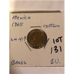 1965 Mexico Centavo in Brilliant Uncirculated High Grade