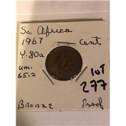 Rare 1967 PROOF South Africa Cent