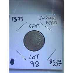 Rare 1873 Indian Head Cent Nice Early US Coin