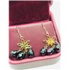 Image 4 : 14K Yellow Gold Garnet(11.1ct) Earrings (~weight 3.32g), Insurance Value $1262 (Estimated Selling Pr