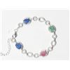 Image 2 : Silver Sapphire Ruby(emect) Total 6 Bracelet (~weight 11g), Insurance Value $1000 (Estimated Selling