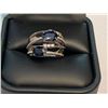 Image 2 : LADIES MULTI STONE 14KT WHITE GOLD WITH 3.18CT SOLITAIRENATURAL SAPPHIRE AND DIAMONDS. SIZE 5.5. CER
