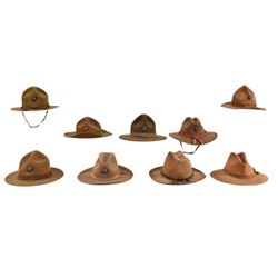 Collection of (9) USMC Stetson Type Campaign Hats