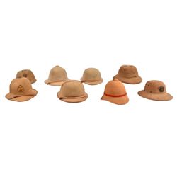 Collection of 8 British & American Pith Helmets