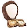 Image 1 : WWI RAF/RFC Leather Flight Helmet & Goggles
