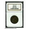 Image 3 : 1723 1/2P Hibernia Halfpenny MS65 Brown NGC. Bree