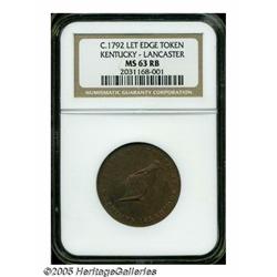 (1792-94) TOKEN Kentucky Token, LANCASTER Edge MS