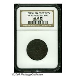 1783 COPPER Nova Constellatio Copper, Pointed Ray