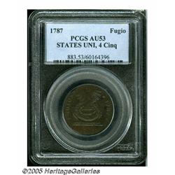 1787 1C Fugio Cent, STATES UNITED, Cinquefoils AU