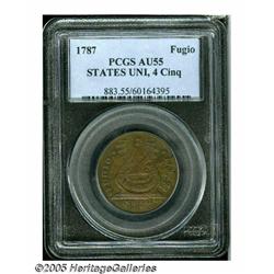 1787 1C Fugio Cent, STATES UNITED, Cinquefoils AU