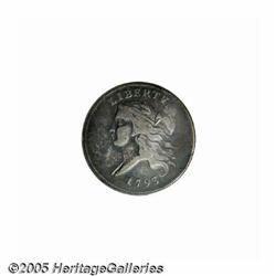 1793 1/2 C Fine 15 PCGS. B-3, C-3, R.3. All legen