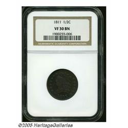 1811 1/2 C VF30 NGC. .B-2, C-2, Low R.3. Dark-cho