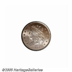 1835 1/2 C MS65 Red NGC. B-1, C-1, R.1. Of the 39