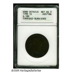 1799 1C --Corroded, Burnished--ANACS. Good Detail