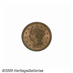 1853 1C MS65 Red NGC. N-10, R.1. A gorgeous brick