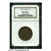 Image 1 : 1857 1C Large Date MS65 Brown NGC. N-1, R.1. Mint