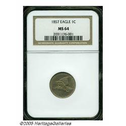 1857 1C MS64 NGC. The strike is above average for