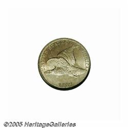 1857 1C MS65 NGC. Light golden-brown in color, th