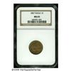 Image 3 : 1857 1C MS65 NGC. The obverse of this satiny, who