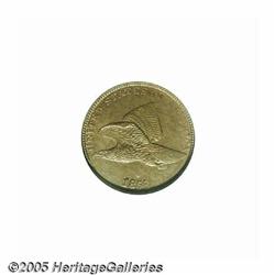 1858/7 1C MS63 NGC. FS-006. Snow-1. A weak overda