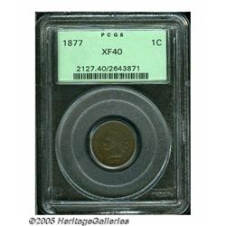 1877 1C XF40 PCGS. A dark-brown example that reta