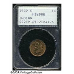 1909-S 1C MS65 Red and Brown PCGS. Attractive and