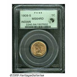 1909-S 1C MS64 Red PCGS. Eagle Eye Photo Seal. A 